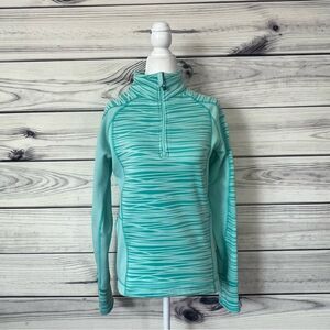 Avalanche Teal Blue Patterned Quarter Zip Pullover